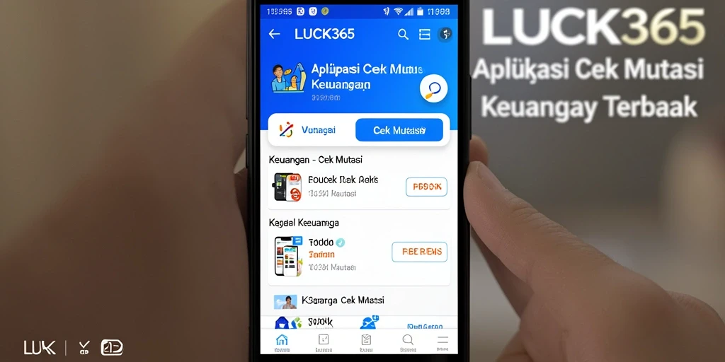 Antarmuka aplikasi LUCK365 dengan fitur Cek Mutasi yang intuitif.