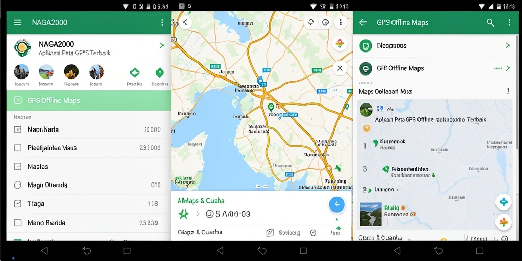 Tampilan antarmuka NAGA2000 dengan fitur navigasi GPS terintegrasi.