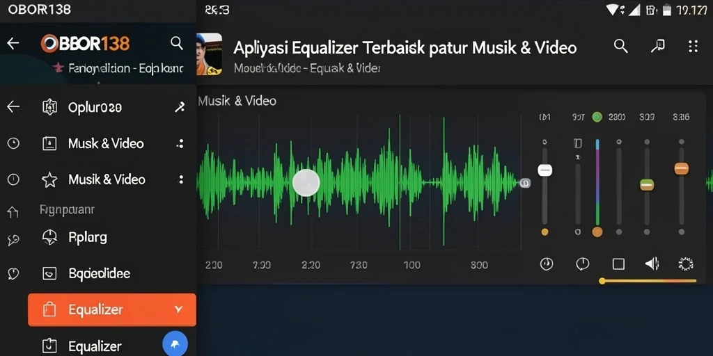 Antarmuka OBOR138 dengan fitur Equalizer yang lengkap.
