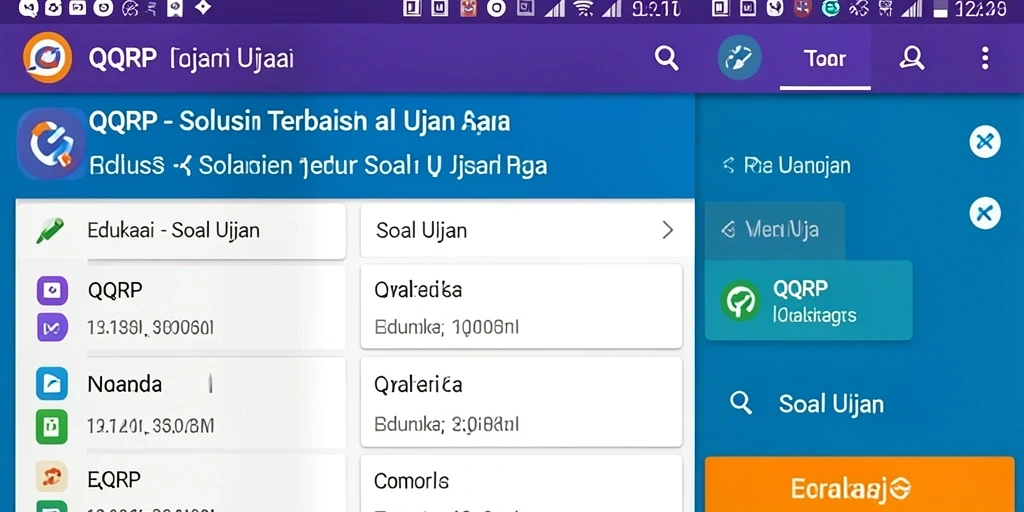 Antarmuka sederhana dan menarik dari aplikasi Soal Ujian QQRP.