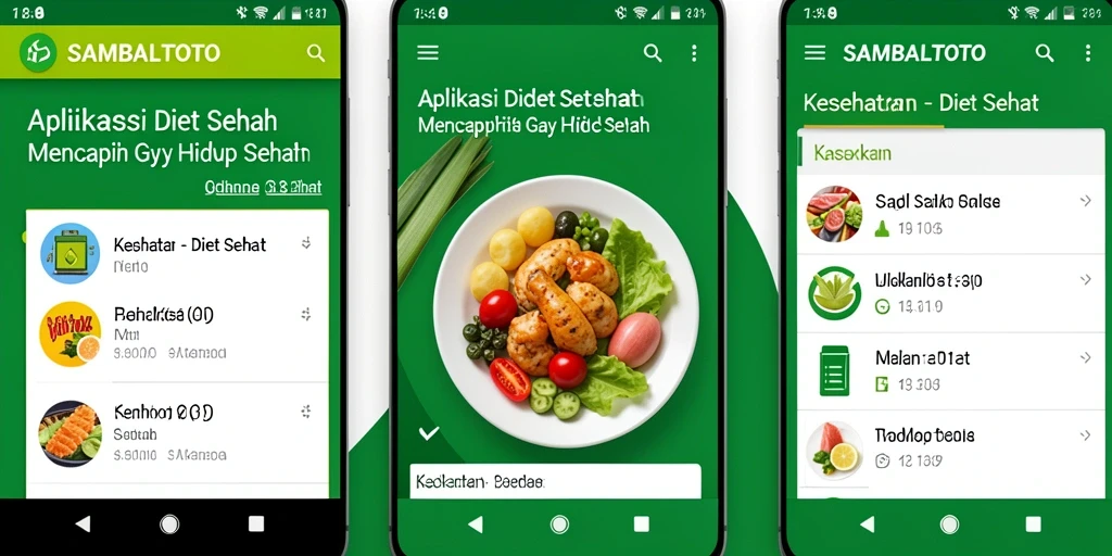 Screenshot antarmuka pengguna SAMBALTOTO dengan fitur diet sehat.
