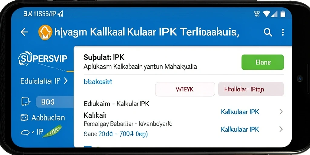 Tampilan antarmuka SUPERSVIP yang sederhana dan fungsional untuk Kalkulator IPK.