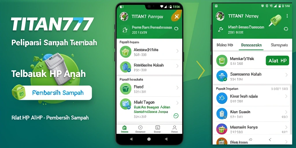 Tampilan antarmuka utama TITAN777 untuk pembersihan sampah.