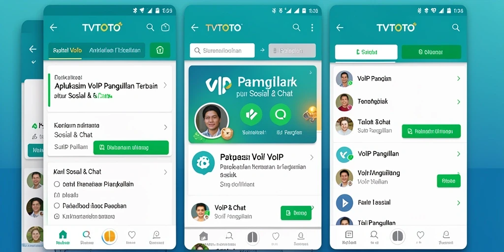 Antarmuka intuitif aplikasi VoIP Panggilan TVTOTO yang mudah digunakan.