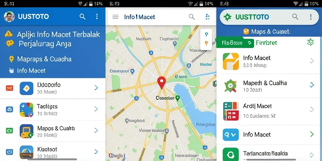 Antarmuka UUSTOTO dengan informasi kemacetan terbaru.