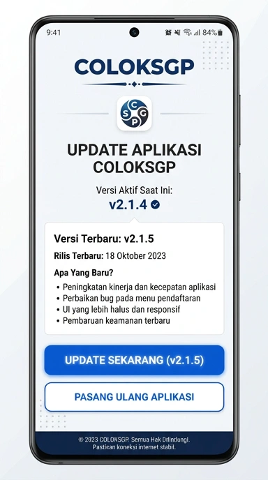 Riwayat Versi dan Pembaruan Aplikasi coloksgp
